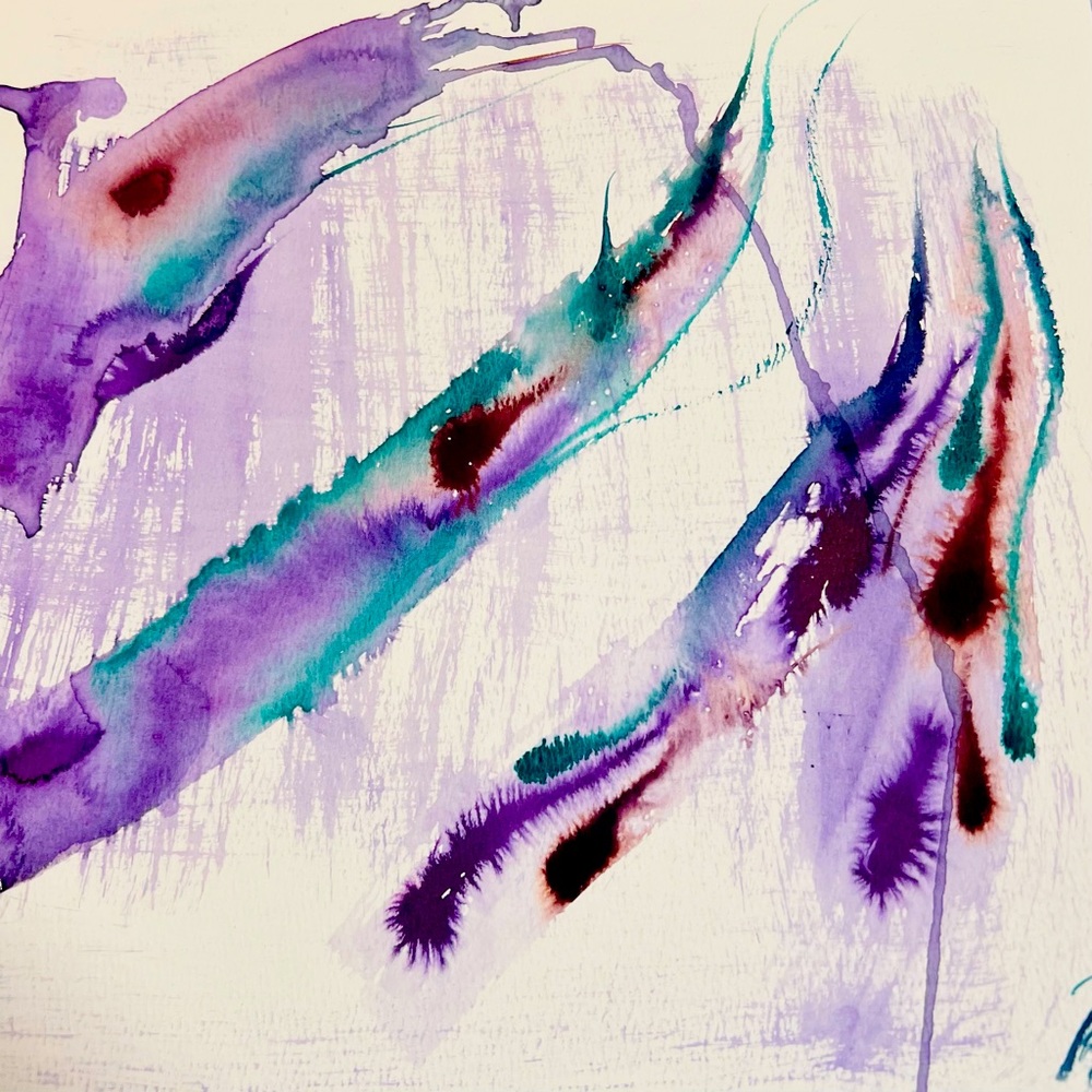 - Beautiful 12x12 original one of a kind watercolor by artist.